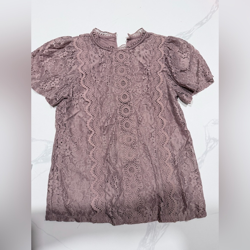 Elegant Lace Mauve Top